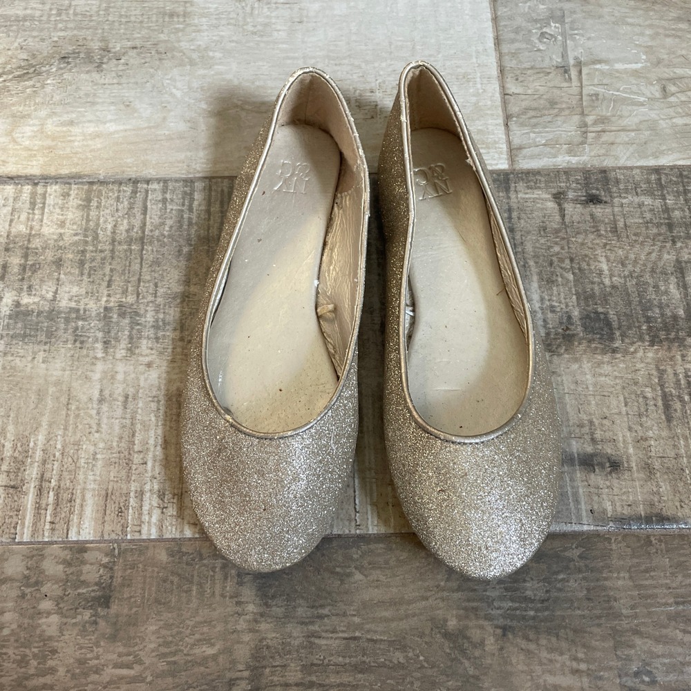 Gold Glitter Ballet Flats Womens Size 7 Sparkly Minimalist New York & Co Y2K 90s - Picture 7 of 8